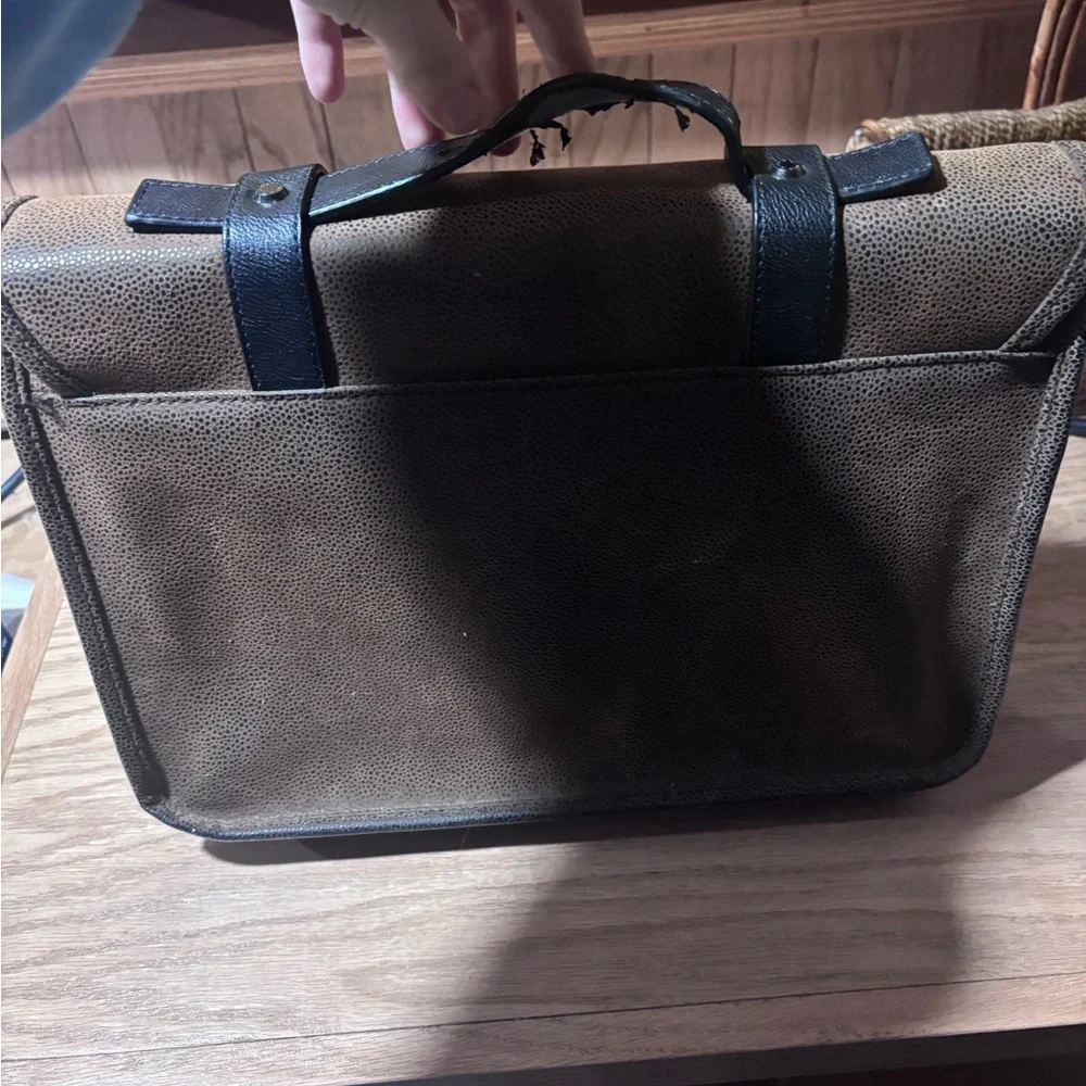 Ted Baker Tan and Black Leather Briefcase